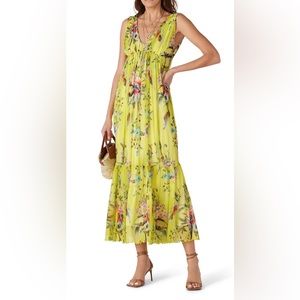 Fuzzi Floral Pleated Maxi Dress Size Medium